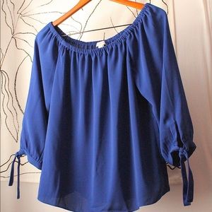 J. Crew Cobalt Blue Off the Shoulder Top